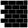 Metro plytelė 10 pcs Juoda 30 x 30 cm Poliuretanas ir PET