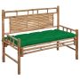 Sodo suoliukas su pagalvėle, 120cm, bambukas (41504+314949)