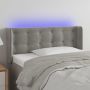 Galvūgalis su LED, šviesiai pilkas, 83x16x78/88cm, aksomas