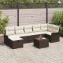 Sodo Sofų Rinkinys su pagalve 8 pcs Ruda Poli ratanas