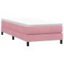Box Spring Lova be čiužinio Rožinė 80x210 cm aksomas