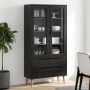 Stiklinis vitrininis kabinetas Juodas 90 x 35 x 175 cm