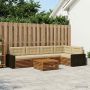 Lauko sofos komplektas 6 pcs Natūralus ir bežinis