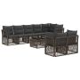 Sodo Sofų Rinkinys 9 pcs Pilka poliratanas