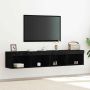 TV spintelių komplektas 2 pcs juoda ąžuolo 80 x 30 x 30 cm
