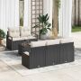 Sodo Sofų Rinkinys 6 pcs Juoda ir kreminė poliratanas