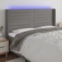 Galvūgalis su LED, tamsiai pilkas, 203x16x118/128cm, audinys