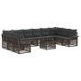 Sodo Sofų Rinkinys 11 pcs Pilka poliratanas