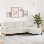 Trivietė sofa su pakoja, kreminės spalvos, 210cm, aksomas