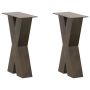 Kavos staliuko kojelės, X formos, 2 vnt., natūralus plienas, 28x(42-43) cm, plienas