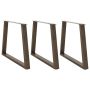 Valgomojo stalo kojelės, V formos, 3 vnt., natūralus plienas, 90x(72-73,3) cm, plienas