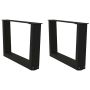 Kavos staliuko kojelės, V formos, 2 vnt., juodos, 50x(30-31,3) cm, plienas