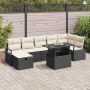 Sodo Sofų Rinkinys su pagalve 8 pcs Juoda Poli ratanas
