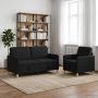Sofos komplektas su saugojimu 2 pcs Juoda Poliesteris