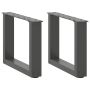 Kavos staliuko kojelės, 2 vnt., antracito spalvos, 30x(30-31) cm, plienas