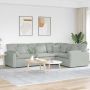 Modulinė sofa su pagalvėlėmis, aksominė, šviesiai pilka