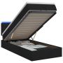 Otmana lova su matracsu ir LED Juoda 80 x 200 cm Audinys