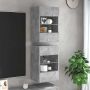 Sieninės spintelės su LED apšvietimu televizoriui, 2vnt., betono, 40x30x60,5cm