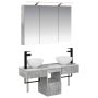 Vonios spintos komplektas 4 pcs Betono pilka 100 x 14,5 x 70 cm