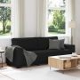 Trivietė sofa, juoda, 220x77x82 cm, audinys