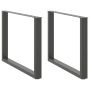 Valgomojo stalo kojos, U formos, 2 vnt., antracito spalvos, 100x(72-73) cm, plienas
