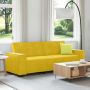 Trivietė sofa, geltona, 220x78x84 cm, aksomas