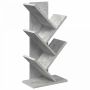 Medinis 4-juos aukštų knygų stovas 30 x 18 x 60 cm Betono pilka