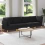 Svetainės baldų komplektas su pagalve 4 pcs Juoda Audinys