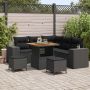 Sodo Sofų Rinkinys su pagalve su saugykla 8 pcs Juoda