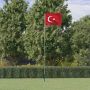 Turkijos vėliava su stiebu, aliuminis, 5,5m