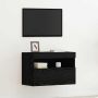TV sieninė spintelė juoda ąžuolo 60 x 30 x 40 cm