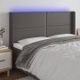 Galvūgalis su LED, pilkos spalvos, 203x16x118/128 cm