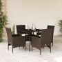 Sodo komplektas, 5 dalių, rudas, poliratanas ir stiklas