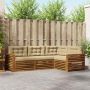 Lauko sofos komplektas su pagalve 4 pcs Natūralus ir bežinis