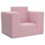 Vaikiška sofa-lova, rožinės spalvos, minkštas pliušas