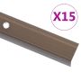 Profiliai laiptams, 15vnt., rudi, 100cm, aliuminis, L formos