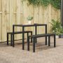 Sodo valgomojo komplektas 3 pcs Antracitas Plienas