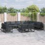 Sodo Sofų Rinkinys su pagalve 13 pcs Juoda Aliuminis