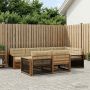 Lauko sofos komplektas su pagalve 7 pcs Natūralus ir bežinis