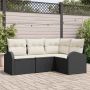 Sodo Sofų Rinkinys 4 pcs Juoda poliratanas