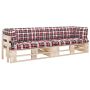 Dvivietė sofa iš palečių su pagalvėlėmis, impregnuota pušis