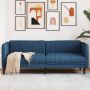 Trivietė sofa, mėlynos spalvos, audinys