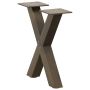 Kavos staliuko kojelės, X formos, 2 vnt., natūralus plienas, 37x(30-31) cm, plienas