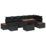 Sodo Sofų Rinkinys 8 pcs Juoda poliratanas