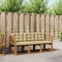 Lauko sofos komplektas su pagalve 3 pcs Natūralus ir bežinis