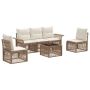 Sodo Sofų Rinkinys 6 pcs Smėlio poliratanas