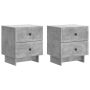 Šalia lovos spintelė 2 pcs Betono pilka 43 x 34,5 x 47,5 cm