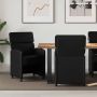 Valgomojo Kėdės su Ratukais 2 pcs Juoda 58 x 65 x 98 cm