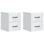 Sieninis naktinis staliukas 2 pcs Balta 34,5 x 33 x 40 cm