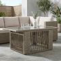 Sodo stalas Pilka 100 x 55 x 37 cm PE Rattan ir Stiklas